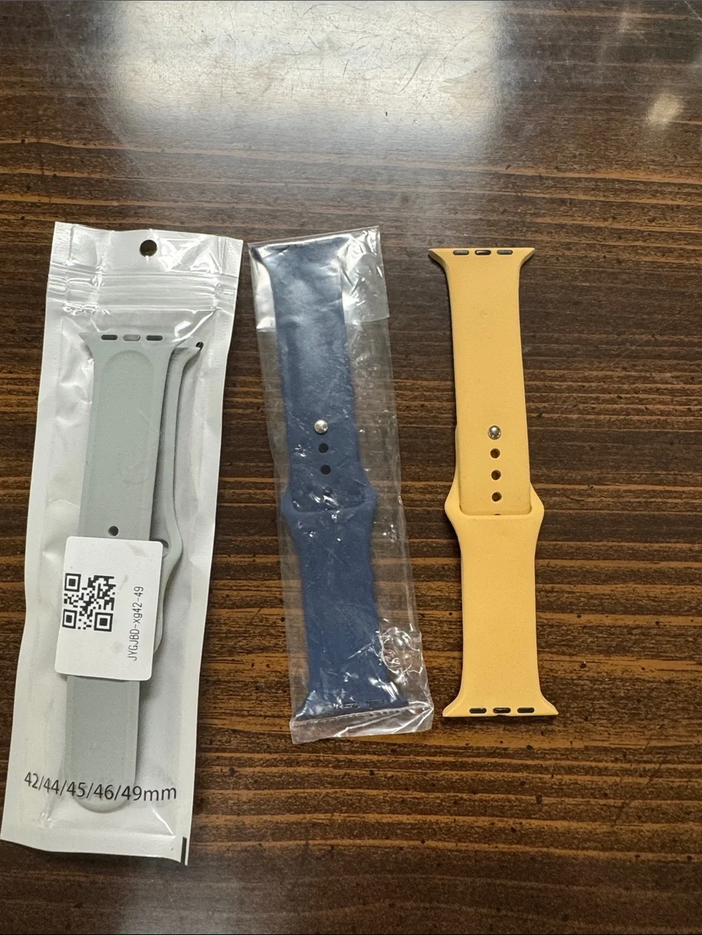 Silicone Apple Watch Band Replacement - Yellow, Blue, Gray